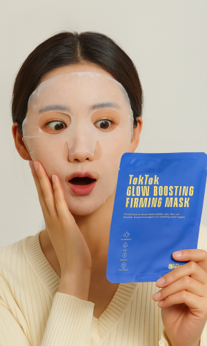 야자가마스크팩 보고놀라는 모습